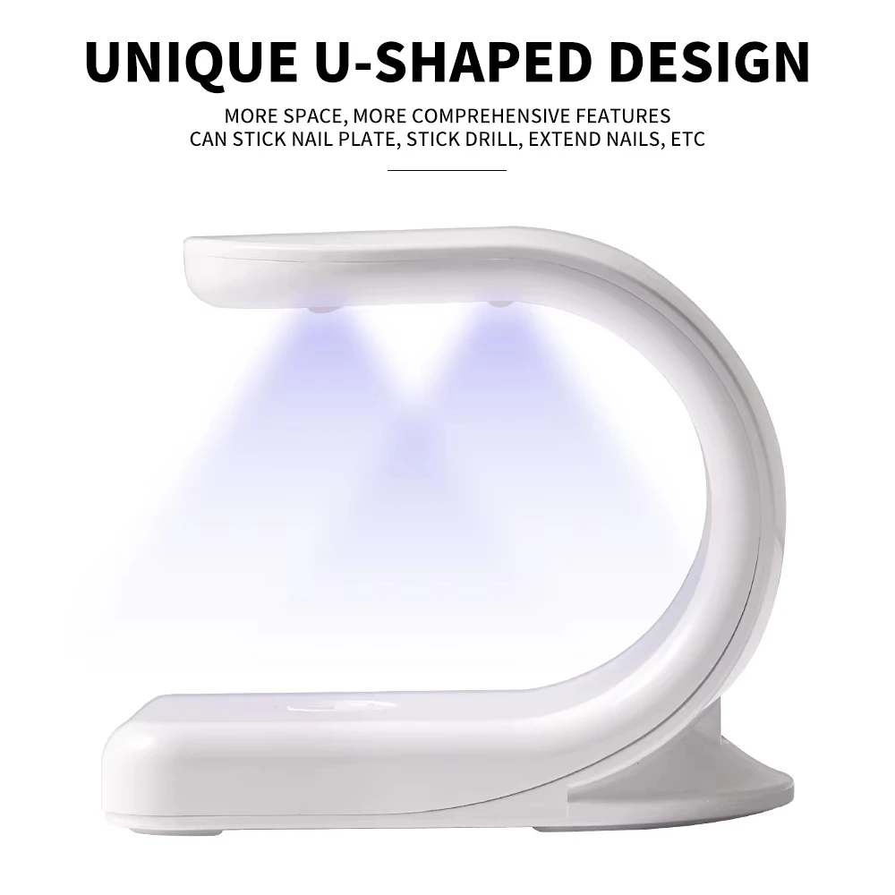Mini Q-Shaped 6LED Nail Art UV Lamp USB Convenient Design Single Finger Nail Art Dryer Suitable for Gel Polish Manicure Tools