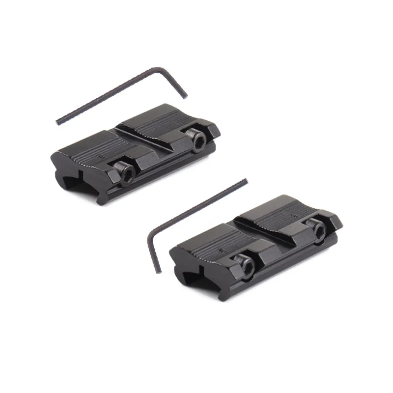 Adaptador ajustable de riel de montaje de alcance, Base de 2 uds., cola de milano de 11mm a Picatinny de 20mm, para óptica de caza, accesorios para pistola de juguete