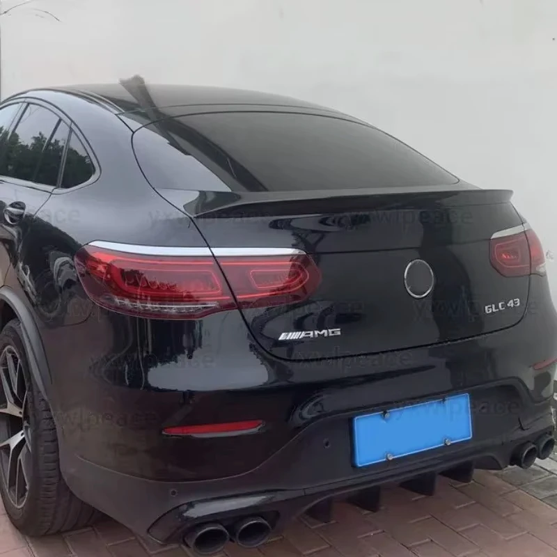 For Mercedes-Benz GLC Coupe C253 GLC260 300 2016-2021 AMG High Quality ABS Plastic Unpainted Colored Rear Trunk Lid Spoiler Wing