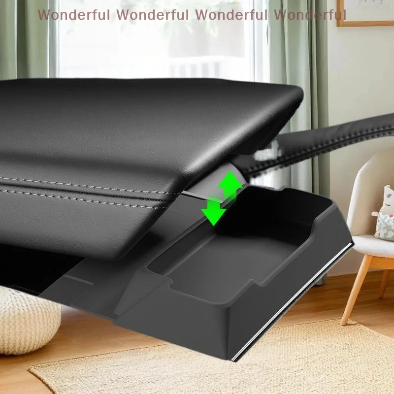 ملحقات السيارات الممتازة لـ Juniper 2025 Model Y: صندوق وحدة التحكم بمسند الذراع المركزي ومنظم صينية زجاجية #4