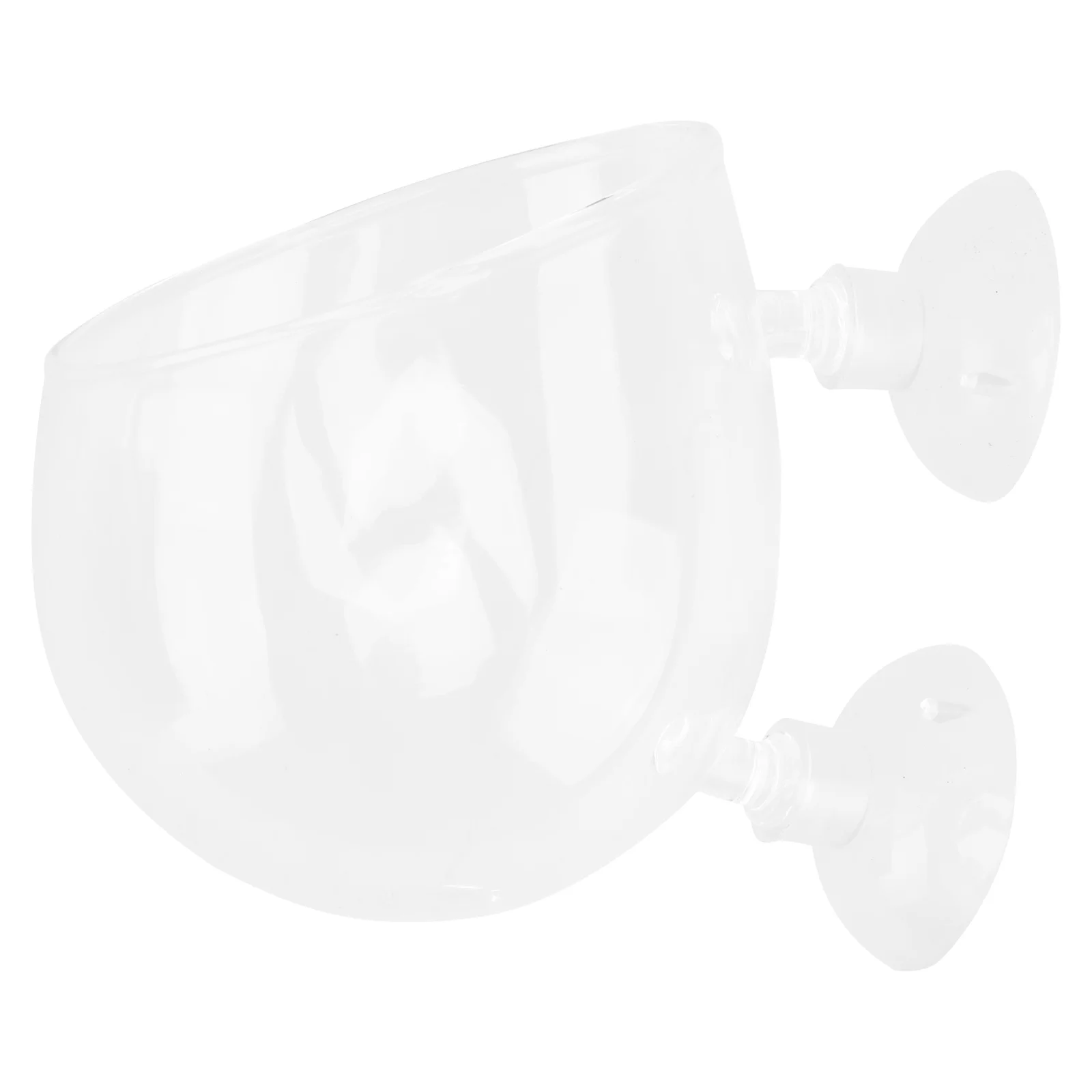 

Aquatic Plant Cup Pot Transparent Crystal Glass Permeable Bottom Double Suction Cups Freshwater Saltwater Aquarium Decor