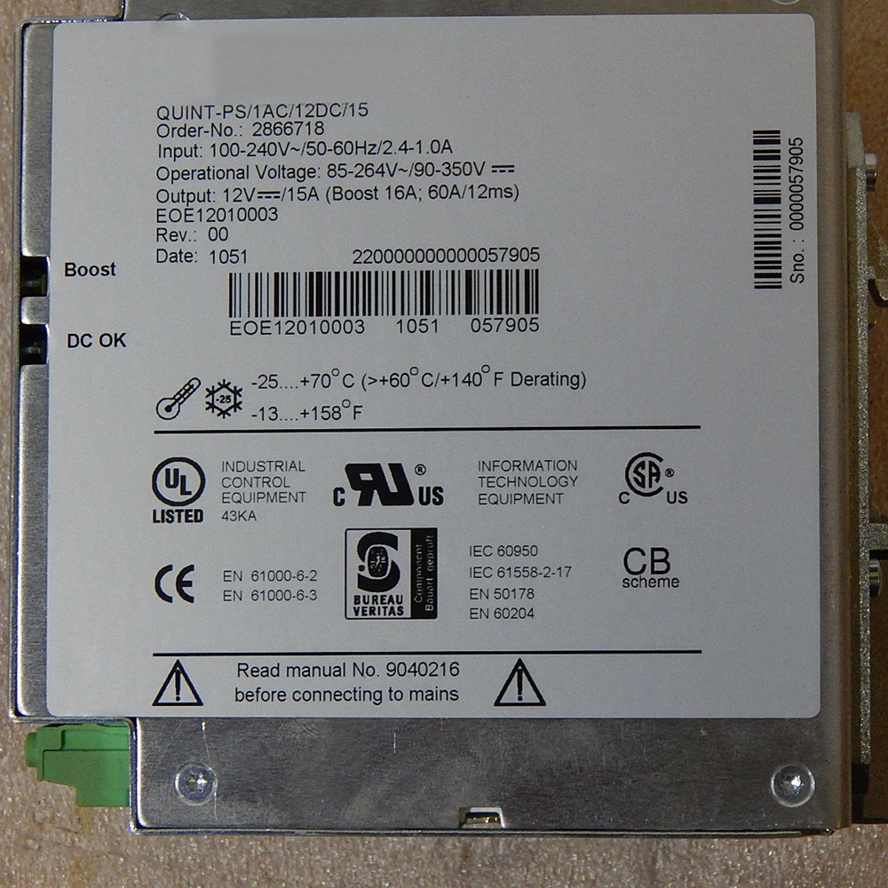 2866718 QUINT-PS/1AC/12DC/15-2866718 QUINT POWER Switching Power Supply