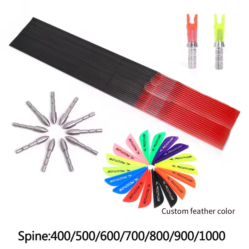 12 قطعة من الكربون النقي للعمود الفقري 4.2 مللي متر معرف لرماية القوس المركب أو القوس المنحني-آرتشر العمود الفقري 400 500 600 700 800 900 1000 #1