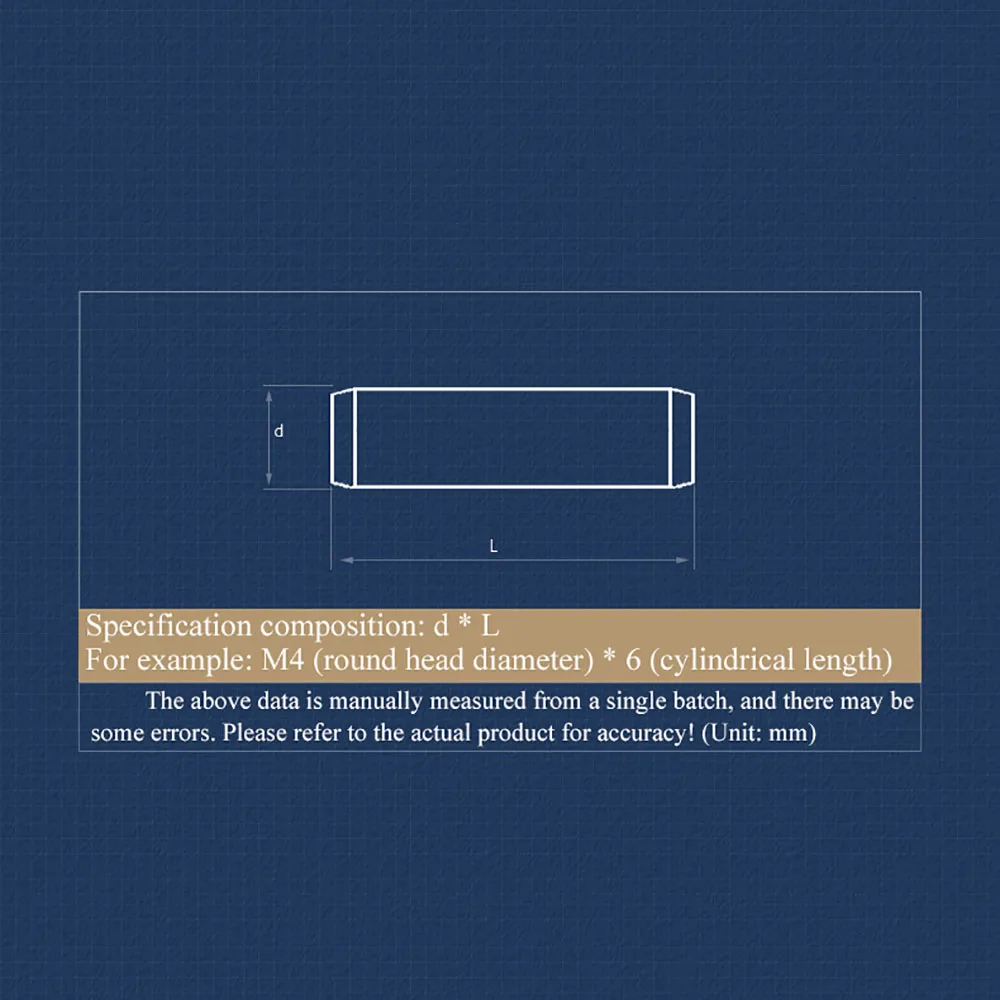 M1 M1.5 M2 M2.5 M3 M3.5 M4 M5 M6 M8 M10 M12 Cylindrical Pin Locating Dowel 304 Stainless Steel Fixed Shaft Solid Rod L=4~100mm