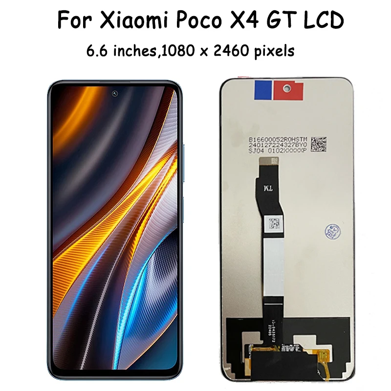 6,6 zoll Für Xiaomi Poco X4 GT LCD Touch Screen Digitizer Ersatz Teile Für Xiaomi Pocophone X4 GT 22041216 G LCD mit Rahmen