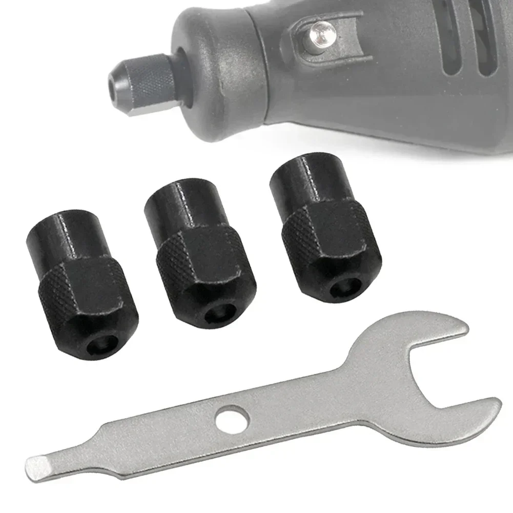3szt Mini uchwyt wiertarski M8X0.75mm Nakrętka uchwytu do narzędzia obrotowego Uchwyty wiertarskie Adapter Klucz Elektronarzędzia Grawer Akcesoria