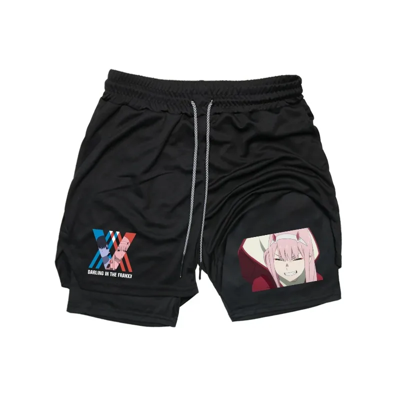 صفر اثنين طباعة 2 في 1 تشغيل تجريب السراويل الرجال الصالة الرياضية أداء ضغط السراويل مع جيب للهاتف منشفة رياضية أكتيفيوير