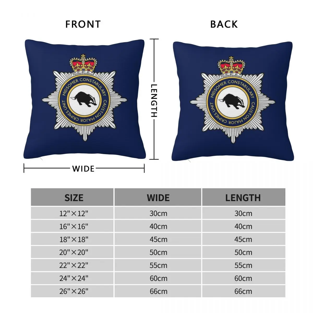 Midsomer Murders Causton Major Crimes Square Pillowcase Polyester Linen Velvet Printed Zip Decor Sofa Seater Cushion Cover