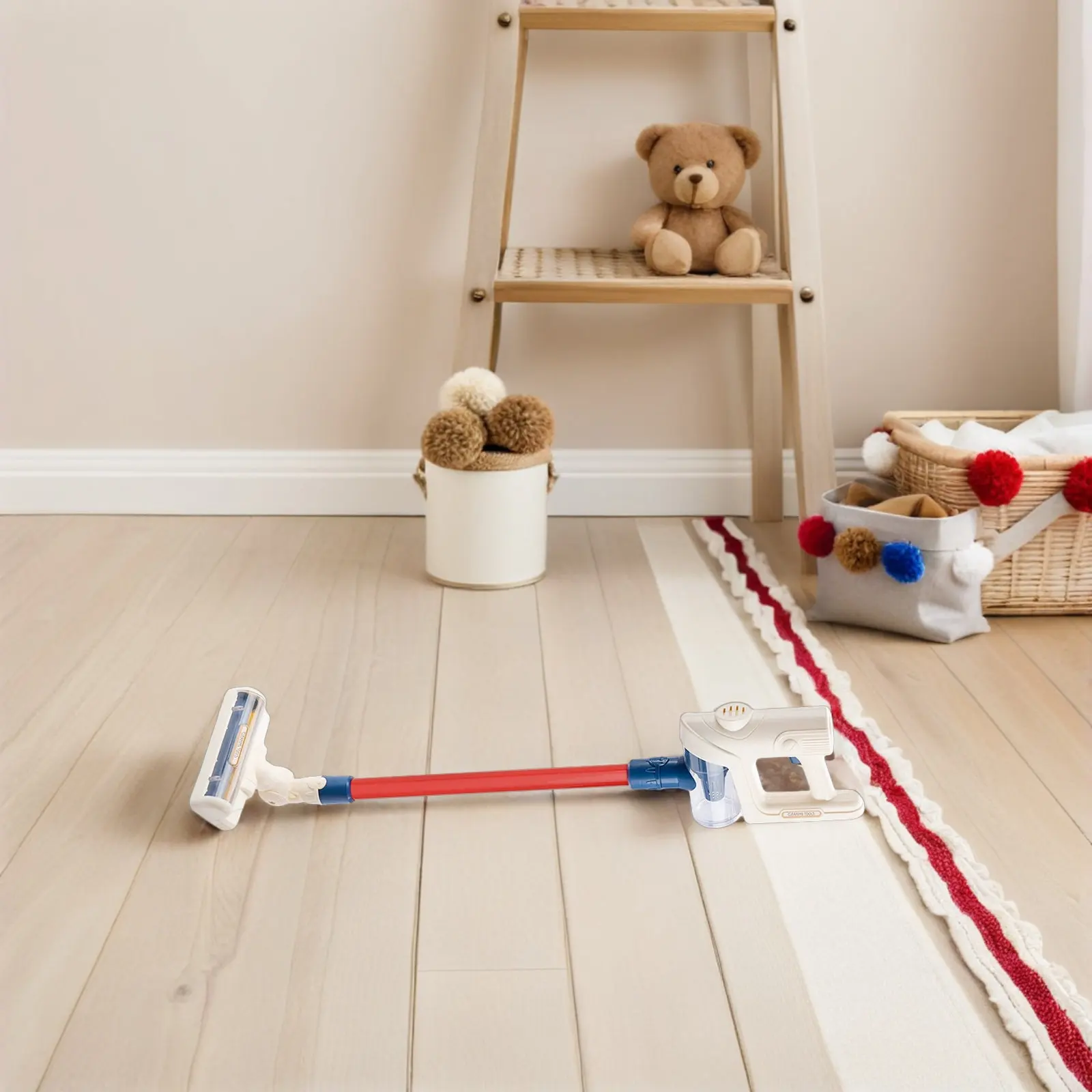 

1Set Kids Pretend Vacuum Cleaner Realistic Sound Light Effects Safe Gentle Suction Portable Lightweight Roleplaying Cleaning