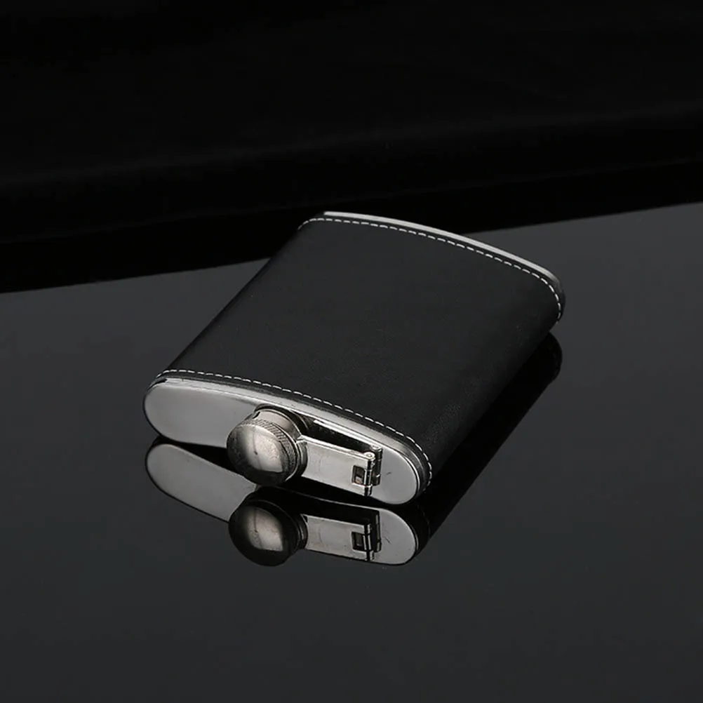 

Stylish 8 Oz Hip Flask Stainless Steel Black Covered Rust Proof Leak Proof Discreet Alcohol Canteen Perfect Gift for Men