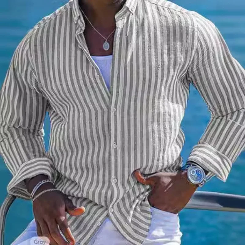 Casual Long Sleeve Button Down Shirt Men's Solid Versatile Comfortable New Top