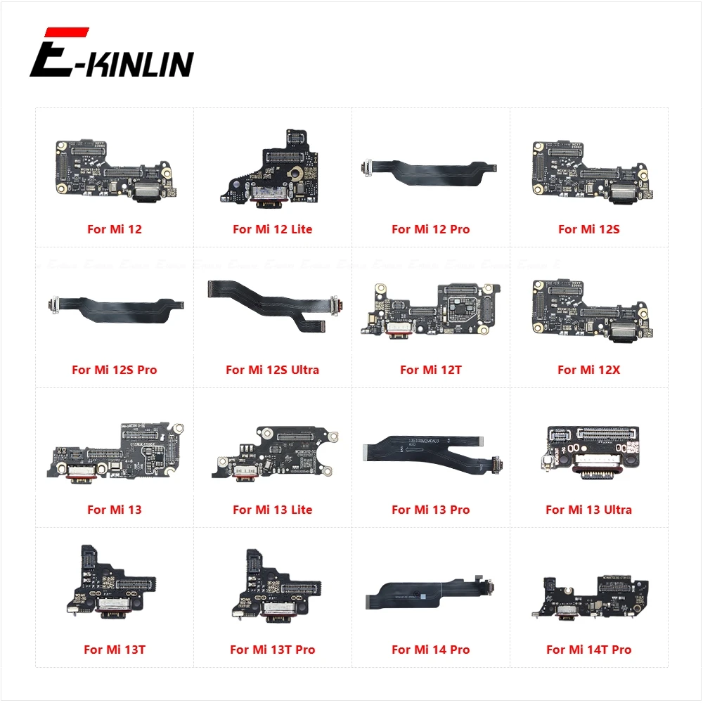 Charging Port Connector Board Parts Flex Cable With Mic For Xiaomi Mi 12 12S 12T 12X 13 13T 14 14T Pro Lite Ultra