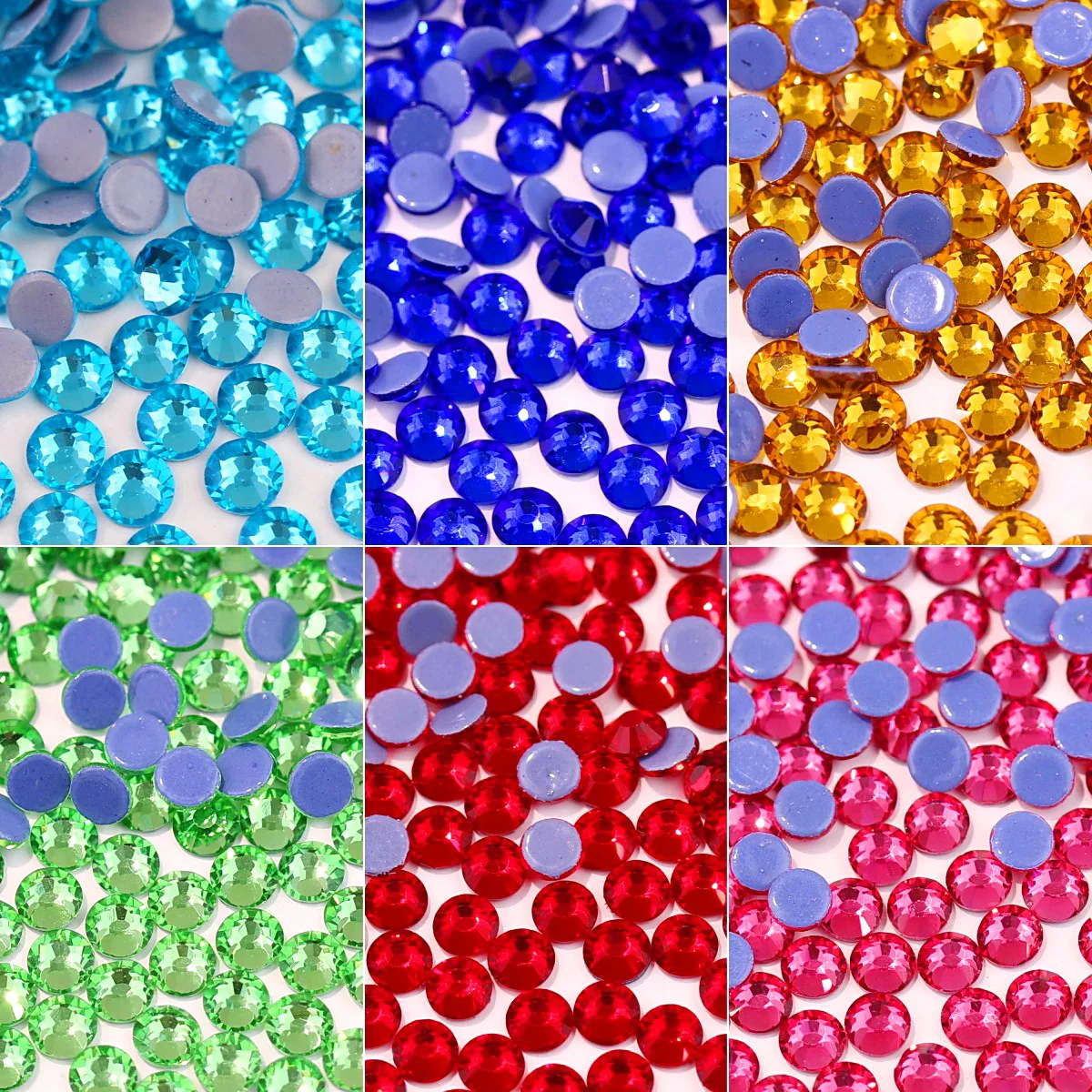 Hotfix DMC Glaskristalle Neue Farben 6 Größen Runde Form Flache Rückseite Strassperlen Hotfix zum Aufbügeln auf Kleidung DIY Dekoration – Detail 1