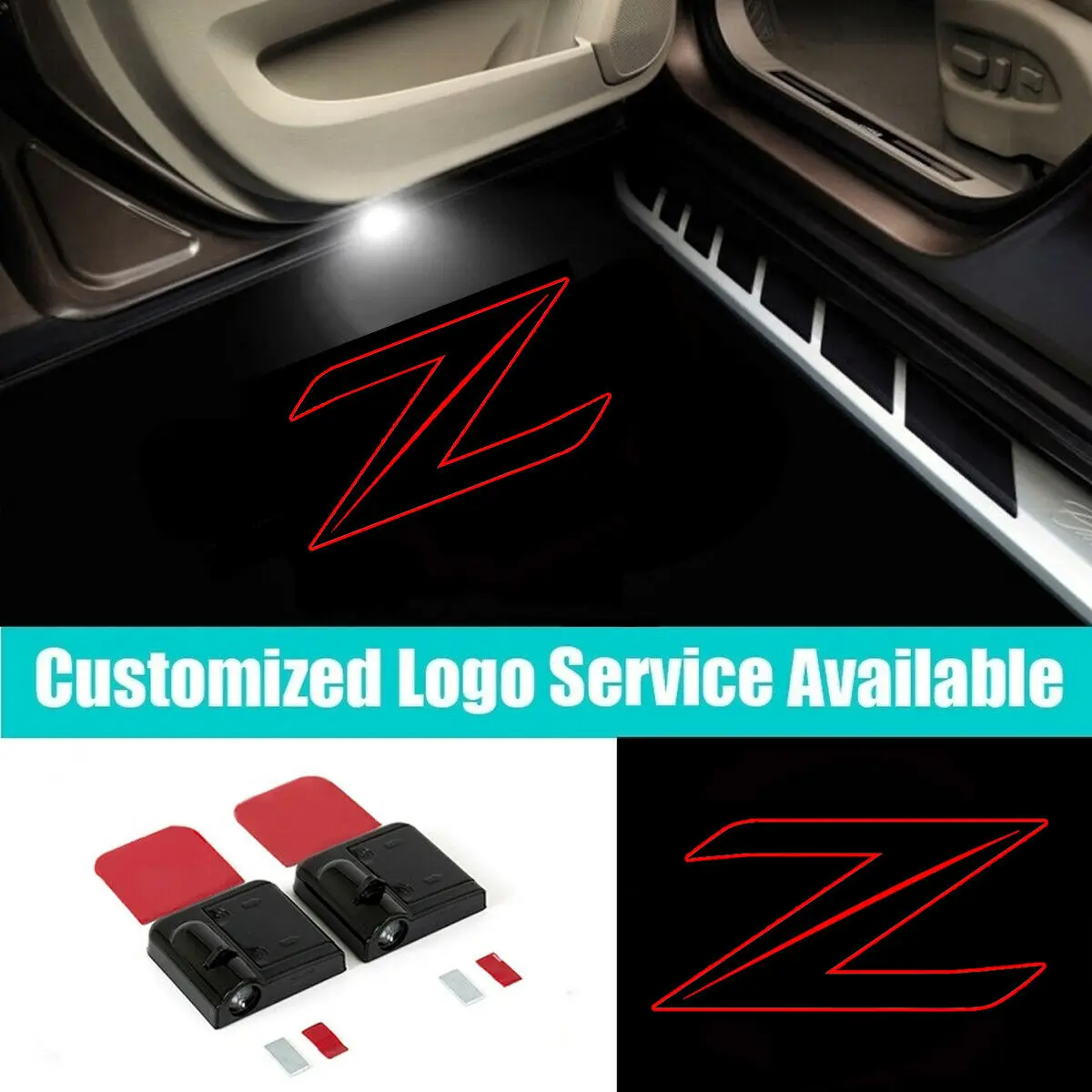 

2Pcs Wireless LED Red Z Logo Car Door Welcome Projector Ghost Shadow Lights for Fairlady Z Z34 370Z