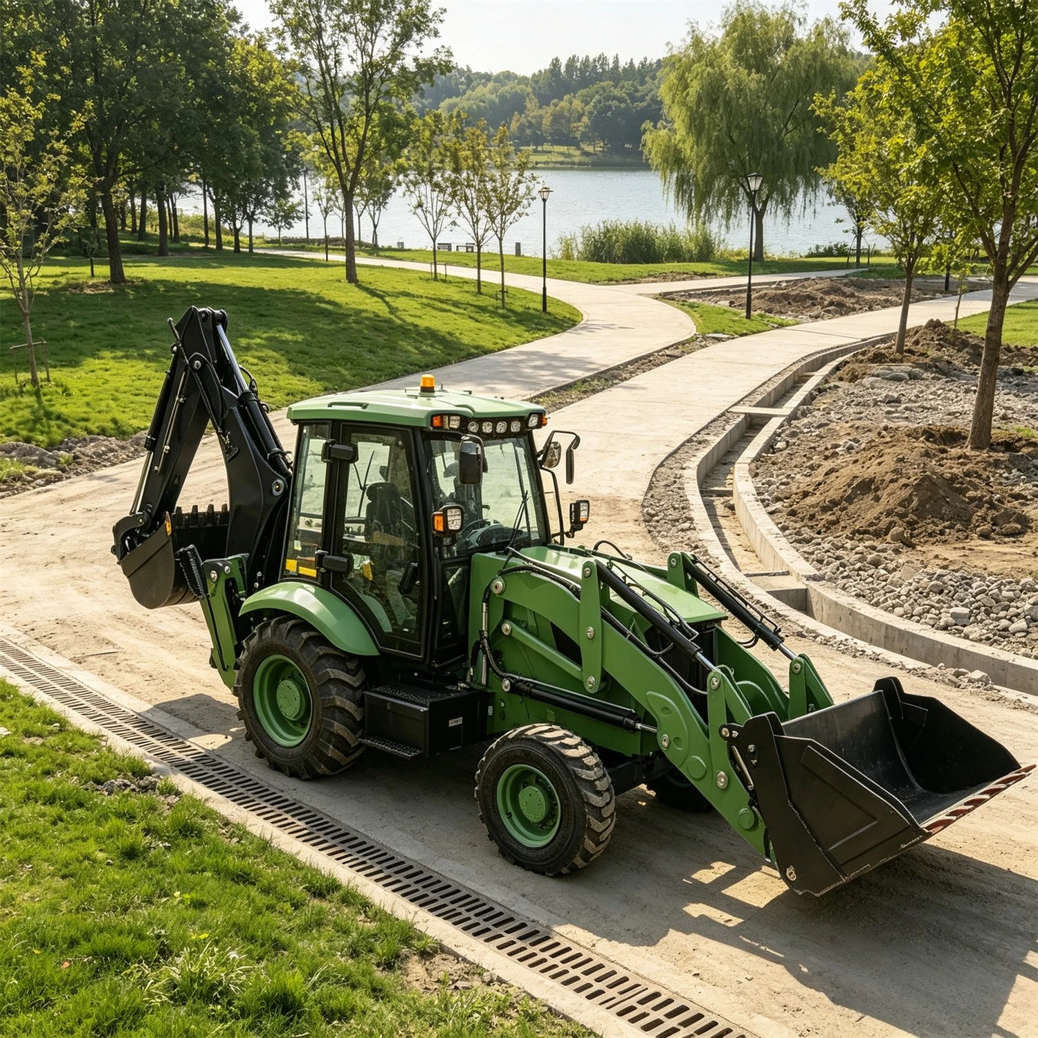 Wholesale Twin Backhoe Loaders Heavy Duty Hydraulic Digging Loading Machine 4x4 Wheel Backhoe Loader Factory Price