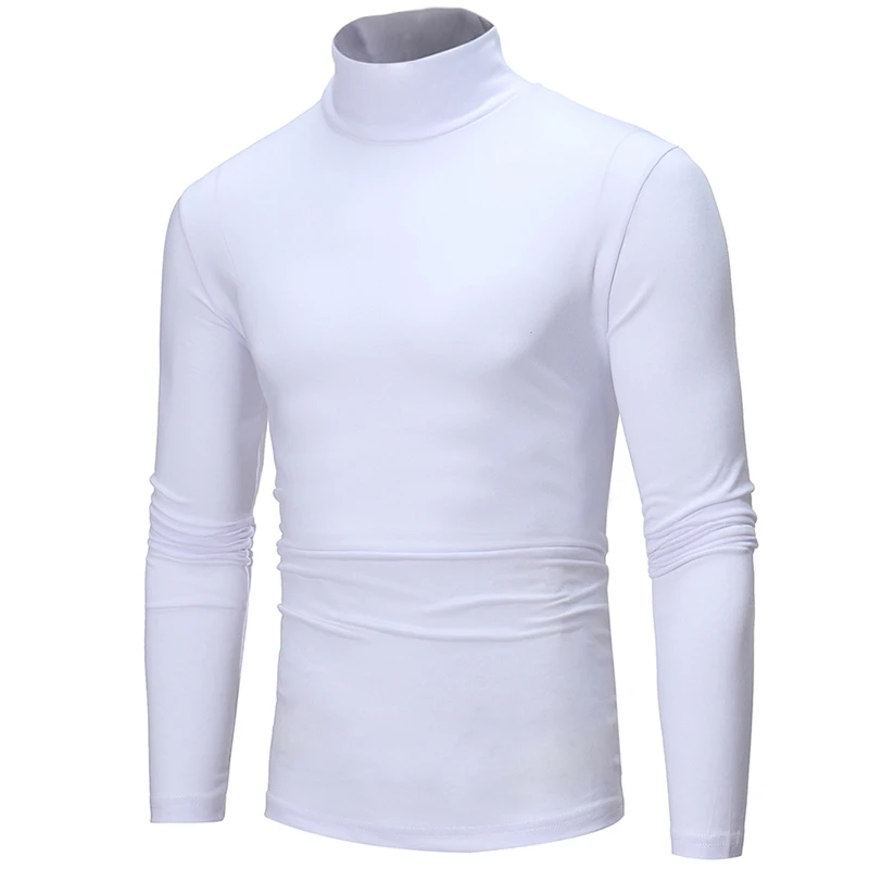 Men's Winter Thermo Underwear Casual Base Layer Slim Turtleneck Long Sleeve Tops Pullover T-Shirt Elastic Clothing Pajamas