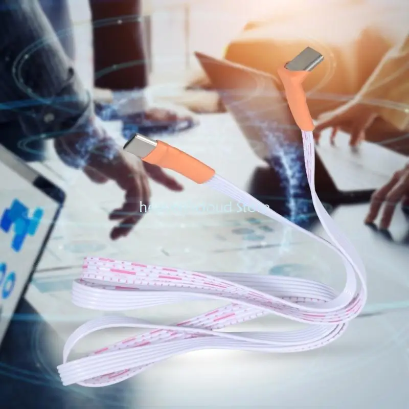 Y88B Espacio Guardar ángulo recto Tipo C Conector masculino a masculino Cable datos FPC FPC 5V 2A Carga para dispositivos