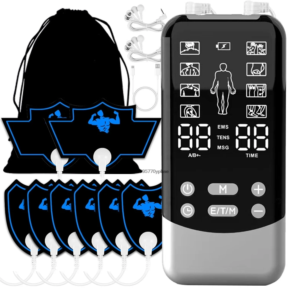 EMS TENS Unit Muscle Stimulator, Digital Handheld Electric Massager for Muscle Recovery Pain Relief Therapy, Body Toning