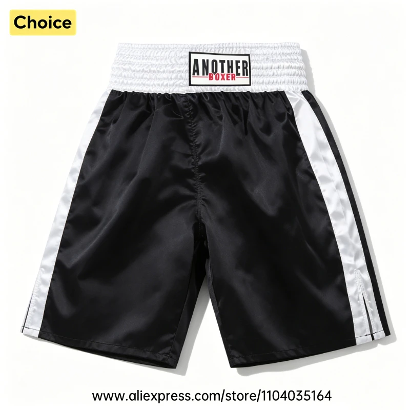 Satin-Boxhose, schnelltrocknend, mit seitlichen Schlitzen, für freie Bewegung, Muay-Thai-Hose, locker geschnitten, für Sparring, Training, MMA, Kickboxen.