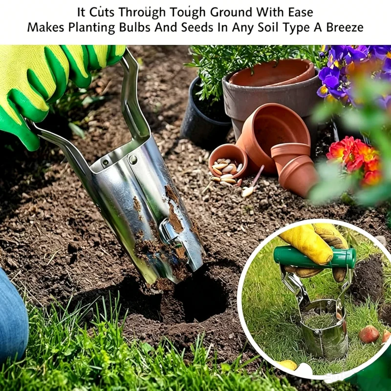1PCS Gardening Planting Flower Seeder Plant Seedling Transplanter Vegetable Punching Planter Multifunctional Agricultural Tools
