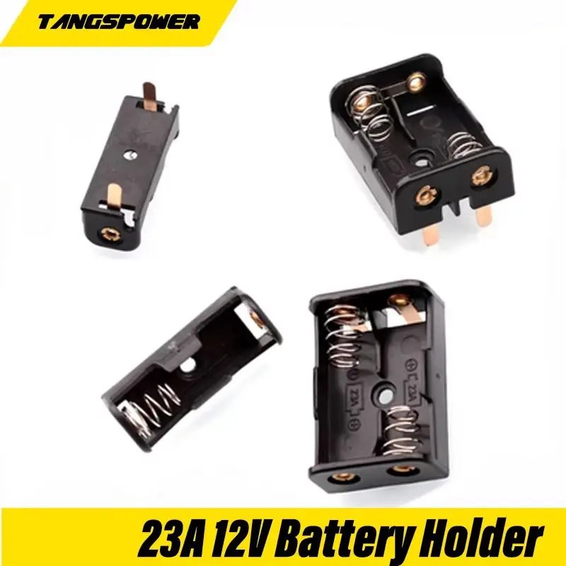 12V Battery Holder 23A Battery Clip Holder For 23A/A23 Storage Box with Bronze Pins/PCB Pin Storage Box 1 Slot 2 Slot Optional