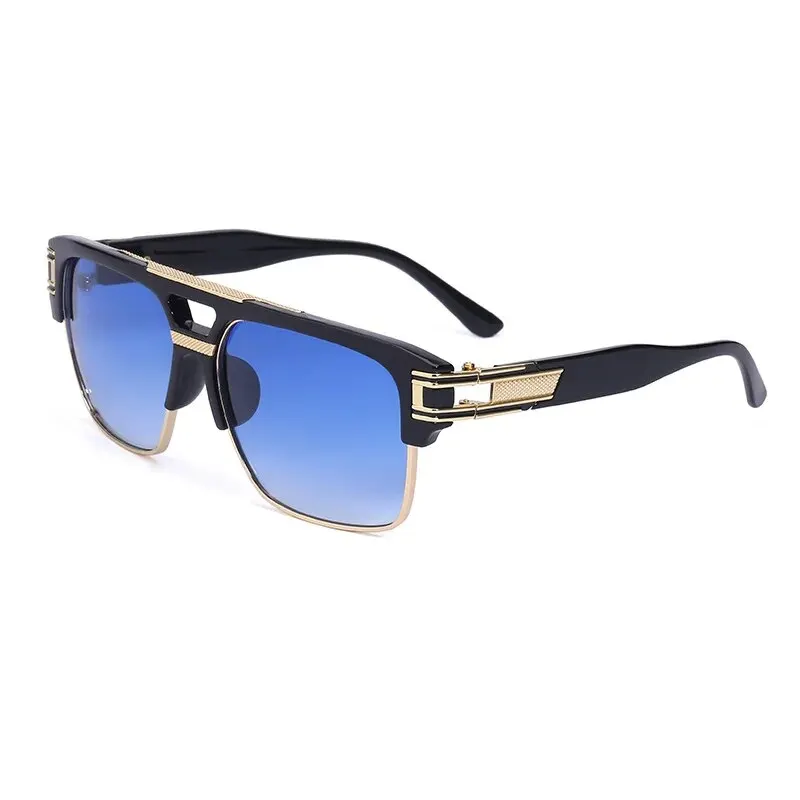 European And American Fashion Sunglasses Transparent Frame Glasses Cross Border Men And Women Retro Square Frame Sunshade Mirror image 5