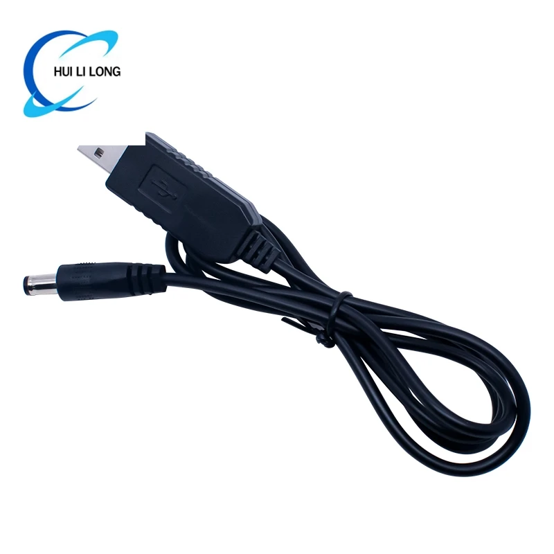 USB خط تعزيز الطاقة تيار مستمر 5 فولت إلى تيار مستمر 5 فولت 9 فولت 12 فولت تصعيد وحدة USB محول كابل محول 2.1x5.5 مللي متر ذكر موصل محول
