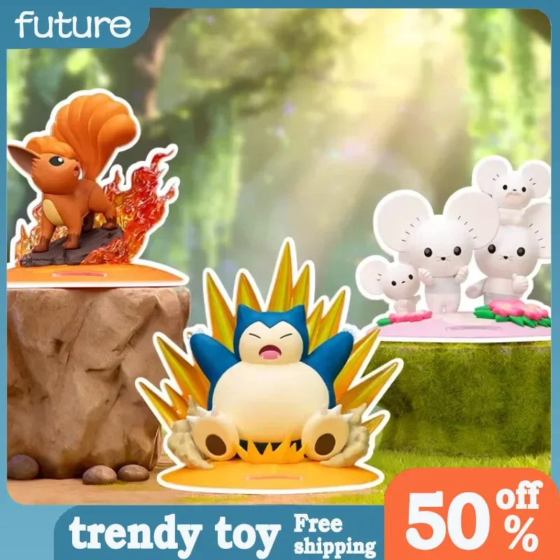 

В наличии оригинальный набор фигурок Pokemon Family Of Four Maushold Snorlax Vulpix, милые статуэтки из ПВХ, коллекционный декор для рабочего стола, подарок на день рождения