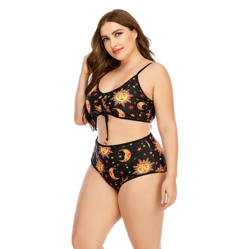 Sexy Plus Size Swimsuit Women Bikini Set Women Separate High Waisted Swim Suits Summer Swimwear 2 Pieces 5XL Fashion Beach