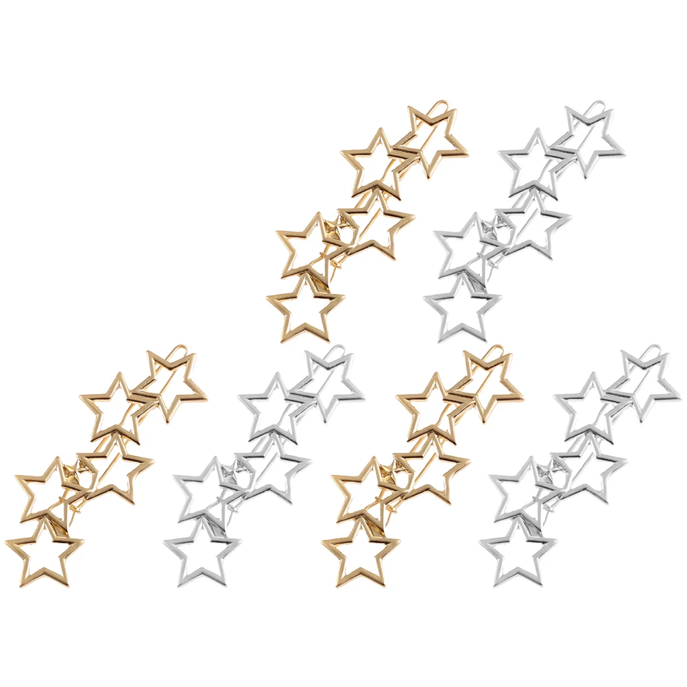 

6Pcs Star Accessories For Women Golden Hair Clips Alloy Decorative Pins for Women Styling Long Medium Hair Gifts