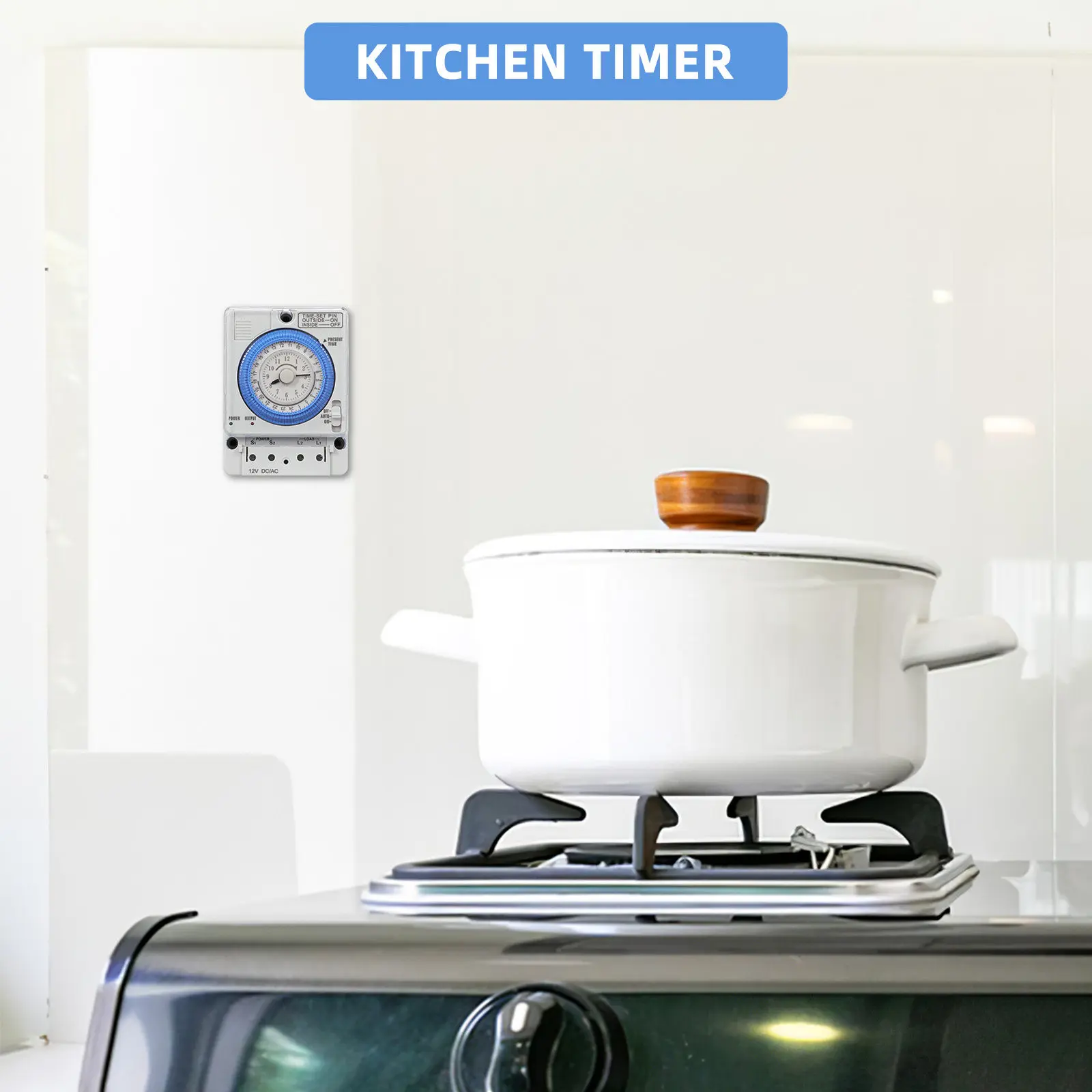 Timer Heavy Duty Mechanical Switching Daily Analog Compact Kitchen Machinery Countdown Electric