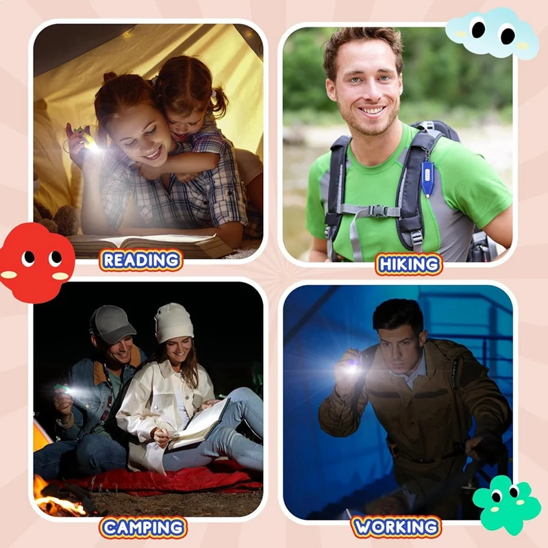 100 Pcs Mini Keychain Flashlight LED Flashlight Keychain For Emergency Hiking Camping Party Favors Outdoor Equipment Durable