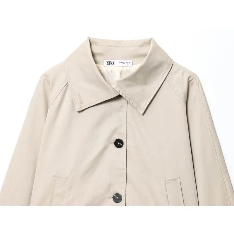 سترة قصيرة للنساء من HipSeam طاردة للماء مع زر موضة الخريف وياقة مقلوبة وجيب معطف واق من المطر سترات نسائية كاجوال