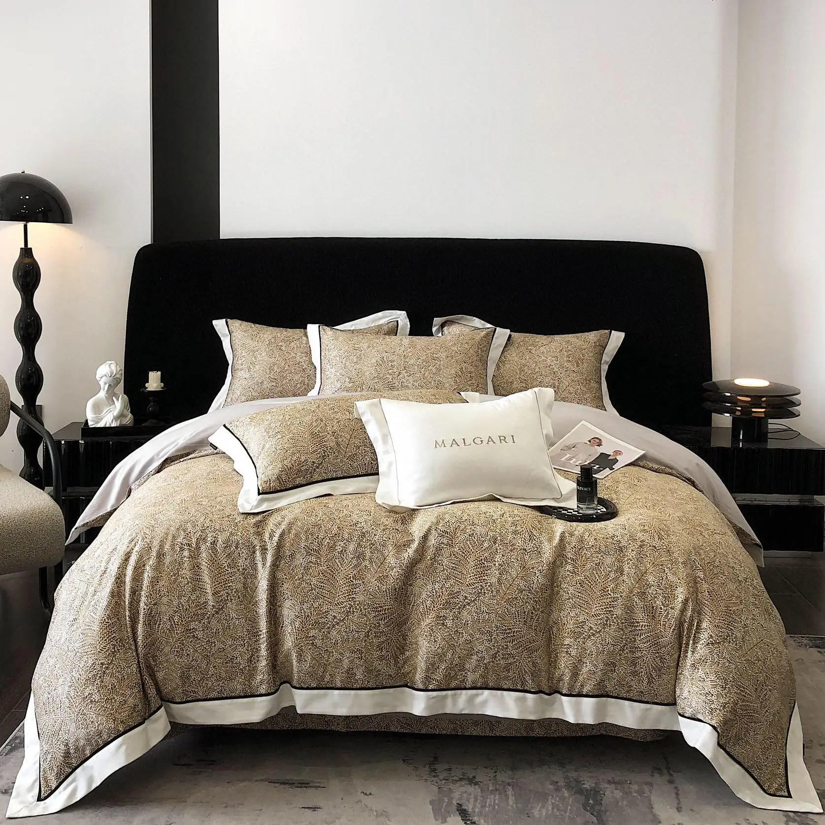 

High Grade Lyocell Cotton Home Texiles Leopard Printing Duvet Cover Brown Bedsheets Bedding Set Cotton Supplier