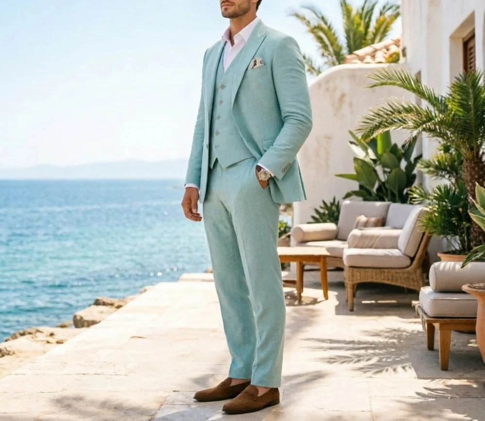 ชุดสูทผ้าลินินสีเขียวเซจสำหรับ - Men'S Holiday Formal Wear บทวิจารณ์และราคา