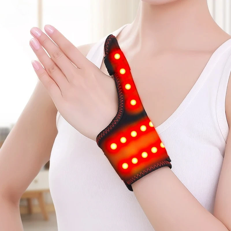 

Red Light Therapy Finger Massager Brace - 3 Heat Settings Relieves Joint Pain Tenosynovitis for Fitness Fans Seniors Health Care