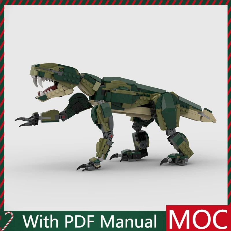 

614 шт. MOC зеленый фигурка динозавра, детали модели, модульные DIY строительные блоки, детская сборка, дисплей, игрушки, фестиваль, подарок-сюрприз