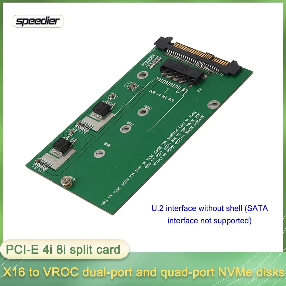 PCIE 4.0 X4 NVME NGFF M-key U.2 To M.2 SFF-8639 PCI-E SSD Hard Drive Enclosure 2.5“ NVME SSD Adapter