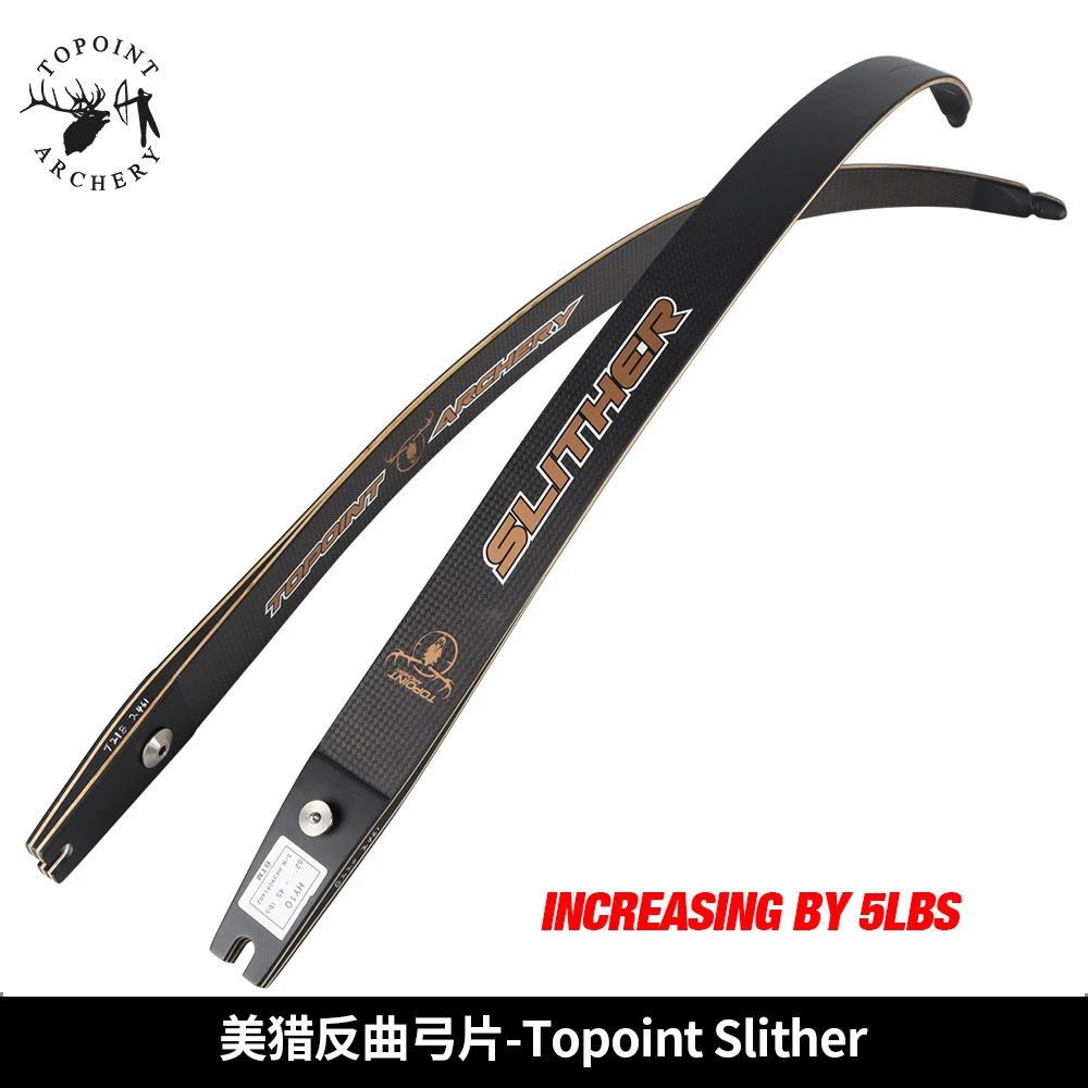 

2 Pcs TOPOINT Slither 3K Recurve Bow Limbs, 30-55lbs, Compatible for Archery Hunting