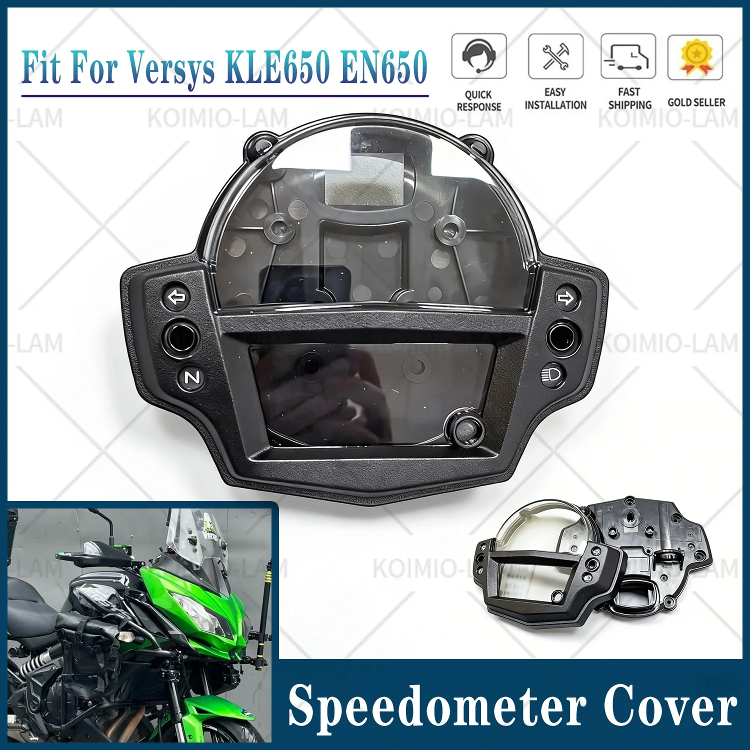

Fit For Kawasaki Versys 650 KLE650 2015 - 2021 ER6N 2012 - 2016 RE-6N Speedometer Gauge Case Tachometer Instrument Cover