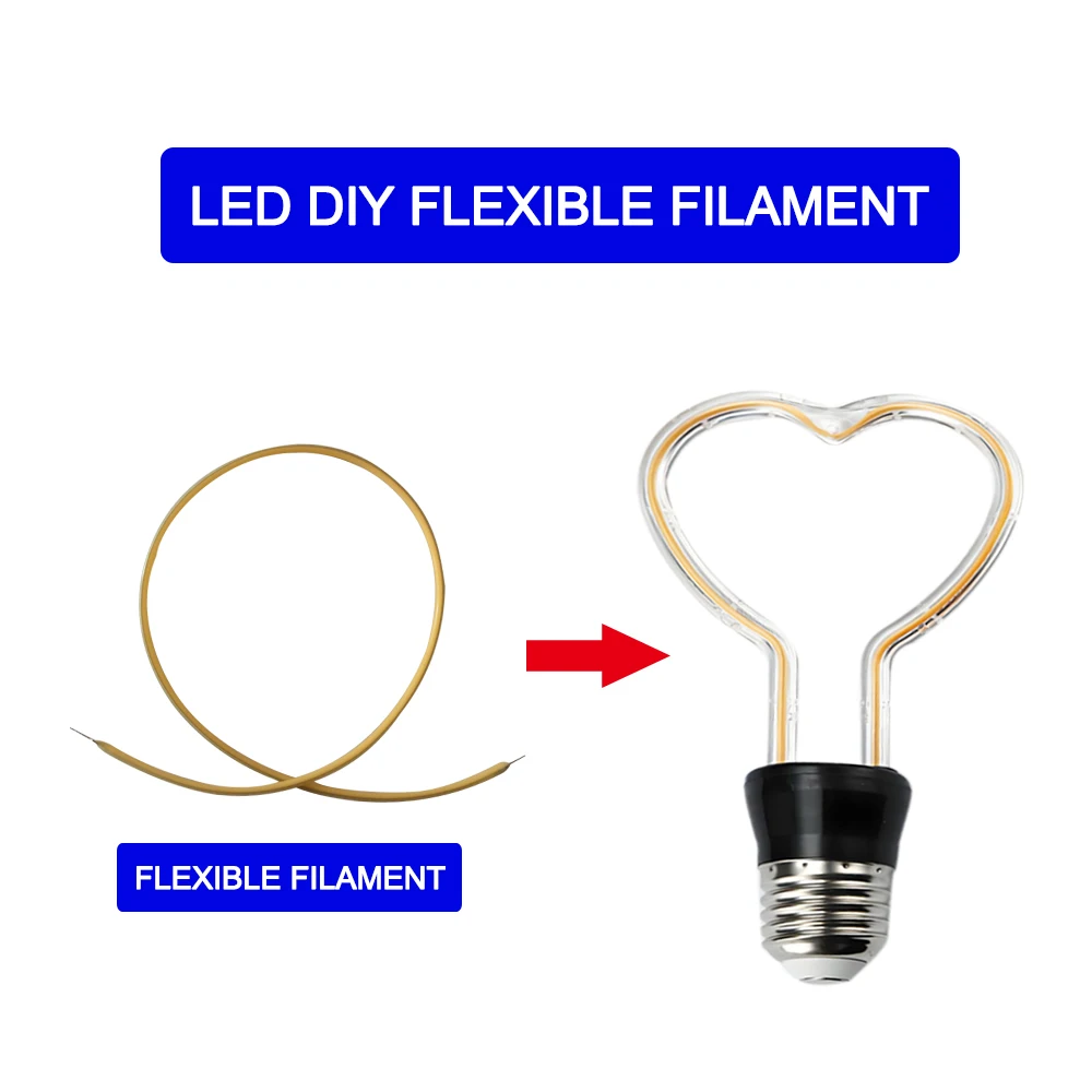 

DIY flexible LED filament 38/60/80/95/125/130/145/185/255/300mm 3V Edison light bulb accessories party diode decoration lighting