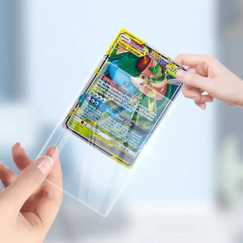 50/100Pcs Pokemon Card Korea Card Sleeves Clear Acid Free Cpp Hard 3 Inch Photocard Film Album Binder Original Photo Card Flat