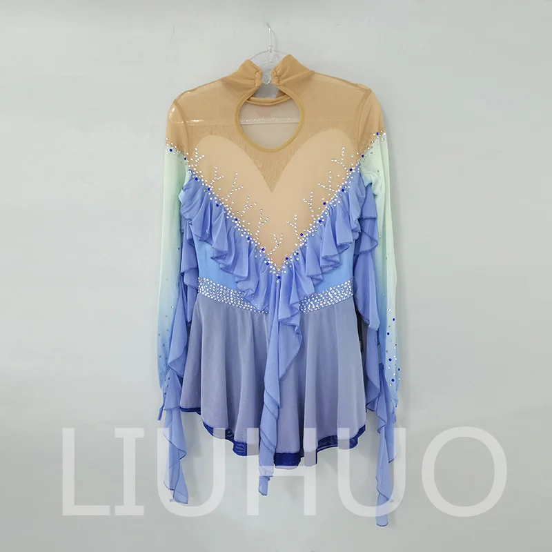 LIUHUO Ice Figure Skating Dress Girls Women Teens Stretchy Spandex Competition Wholesale