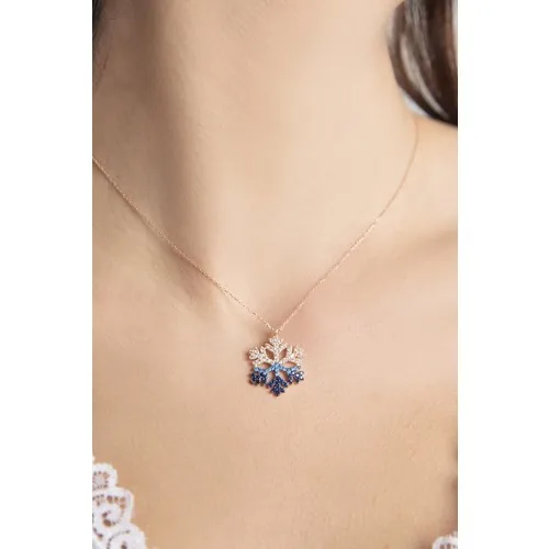 Elika copo de nieve plata colgante collar de plata de ley 925 de moda elegante llamativo exquisito