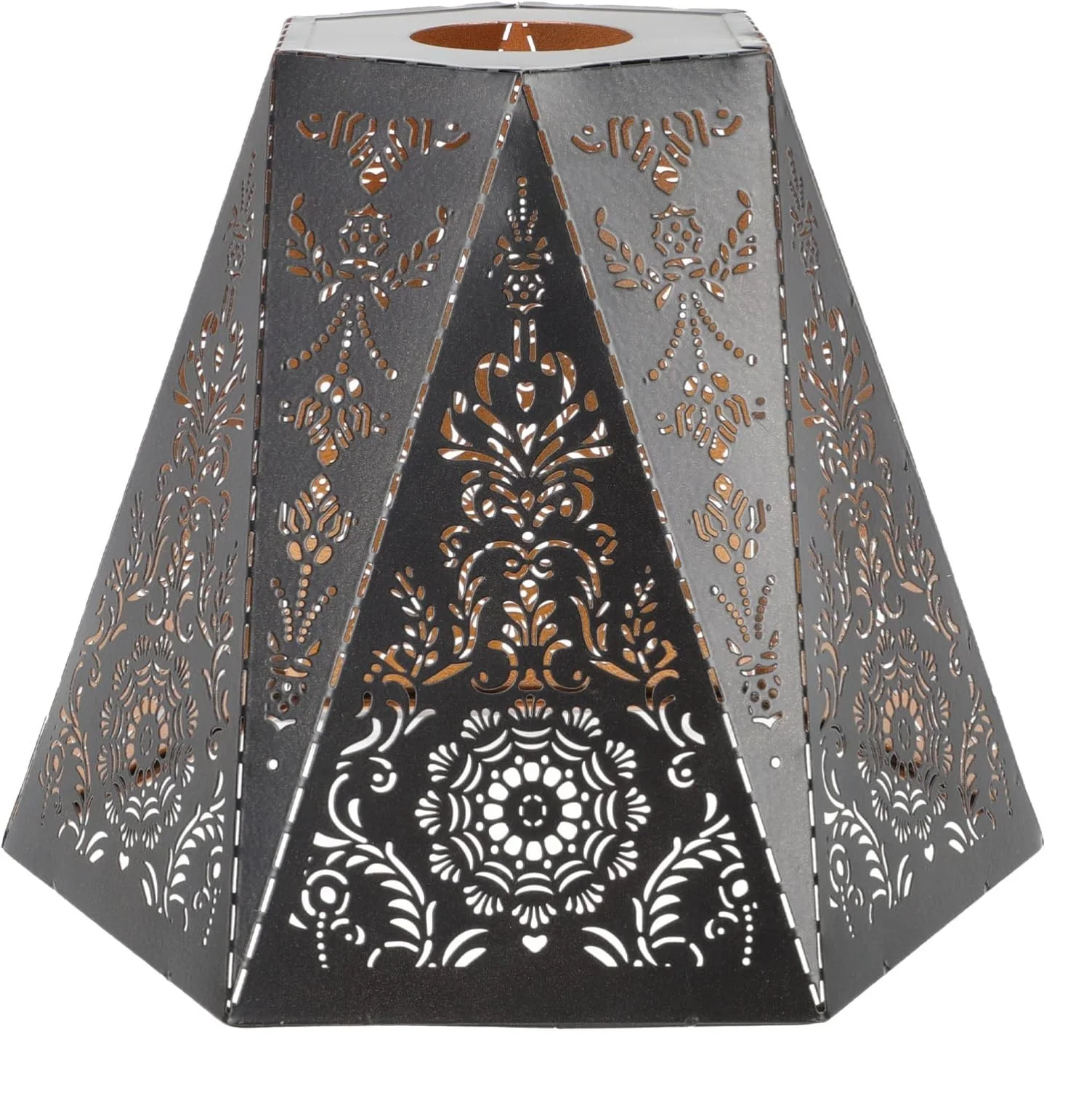 

Vintage Metal Lampshade with Hollow Floral Pattern, Decorative Lamp Cover for Pendant/Table Lamps, Bedroom Living Room Kitchen