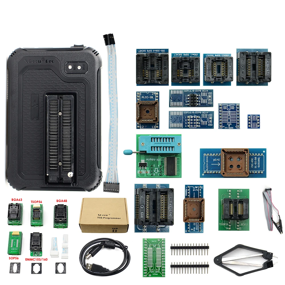 New V12.25 T56 Universal Programmer Powerful Support Nor Flash / NAND Flash / EMMC+17/22 Adapter Professional Compiler