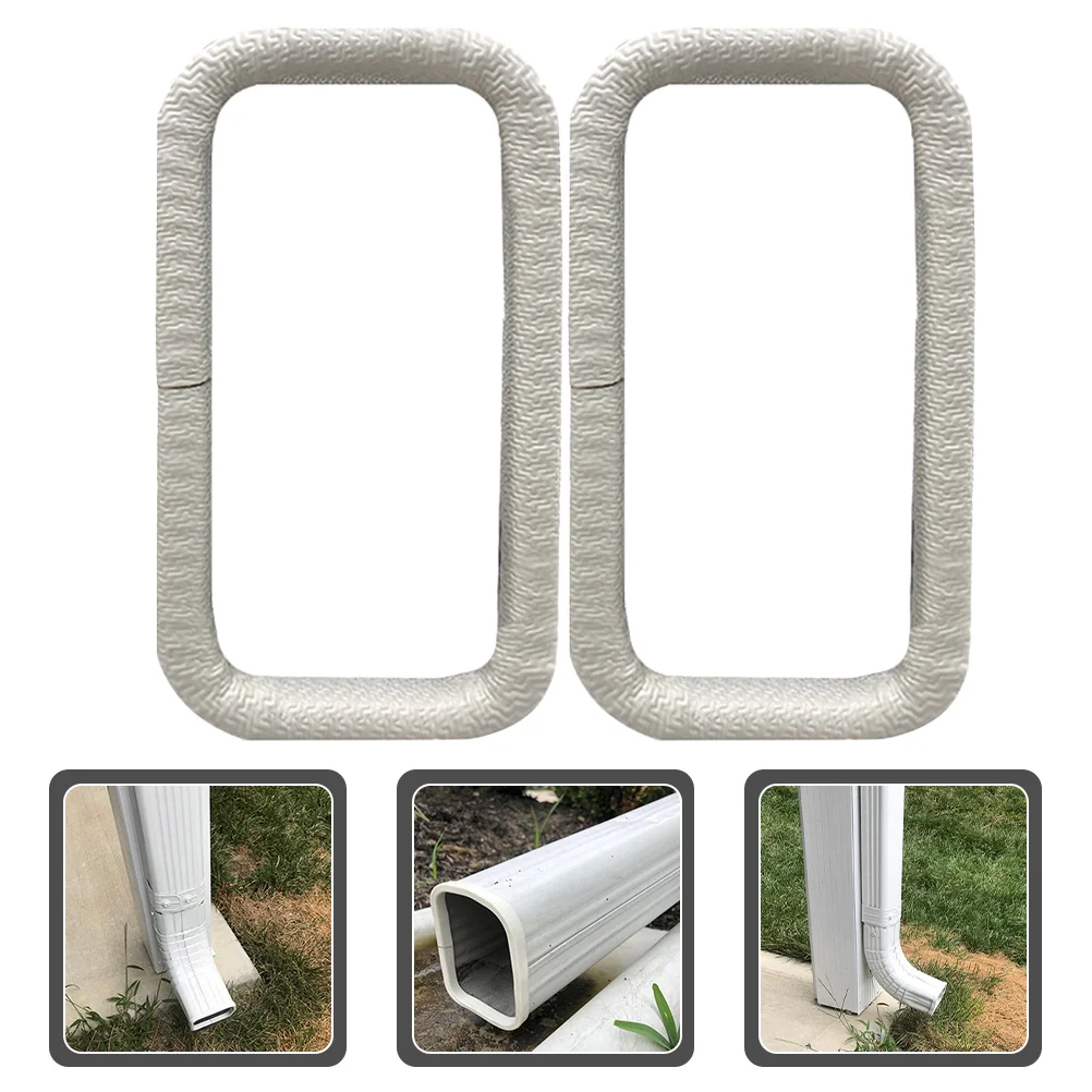 2 Pcs Pet Drain Nozzle Sleeve Garden Downspout Safety Caps Simple Mouth Cover Downspouts Gutter Covers White Sharp Edges Child