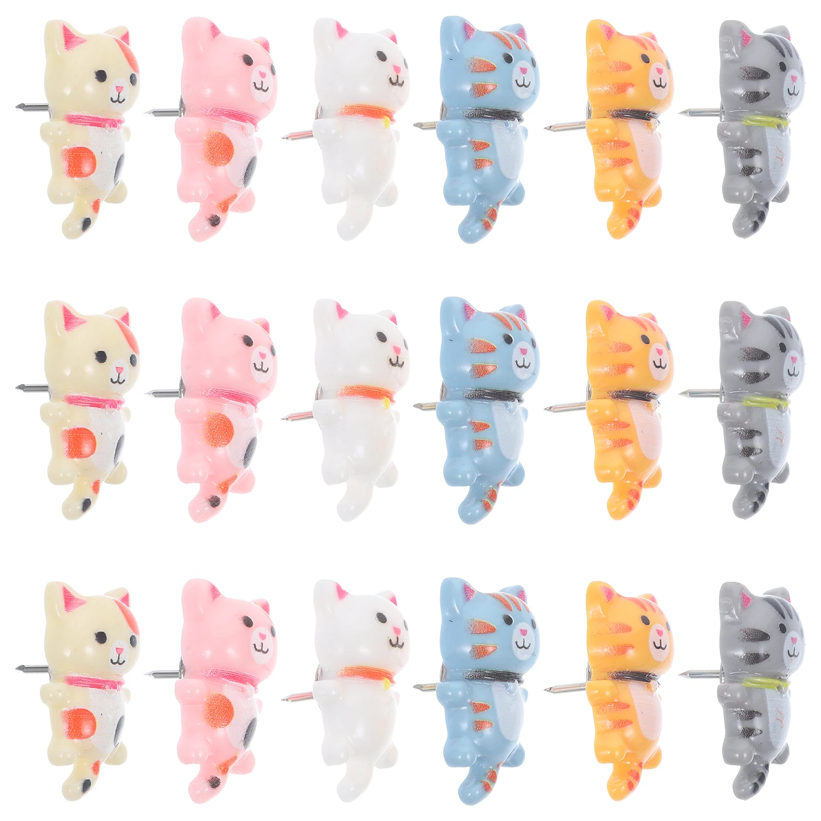 

30pcs Cat Push Pins Thumb Tacks Resin Metal Cute Decorative Pins Bulletin Board Accessories Wall Hangings Desk Decor Cork Board