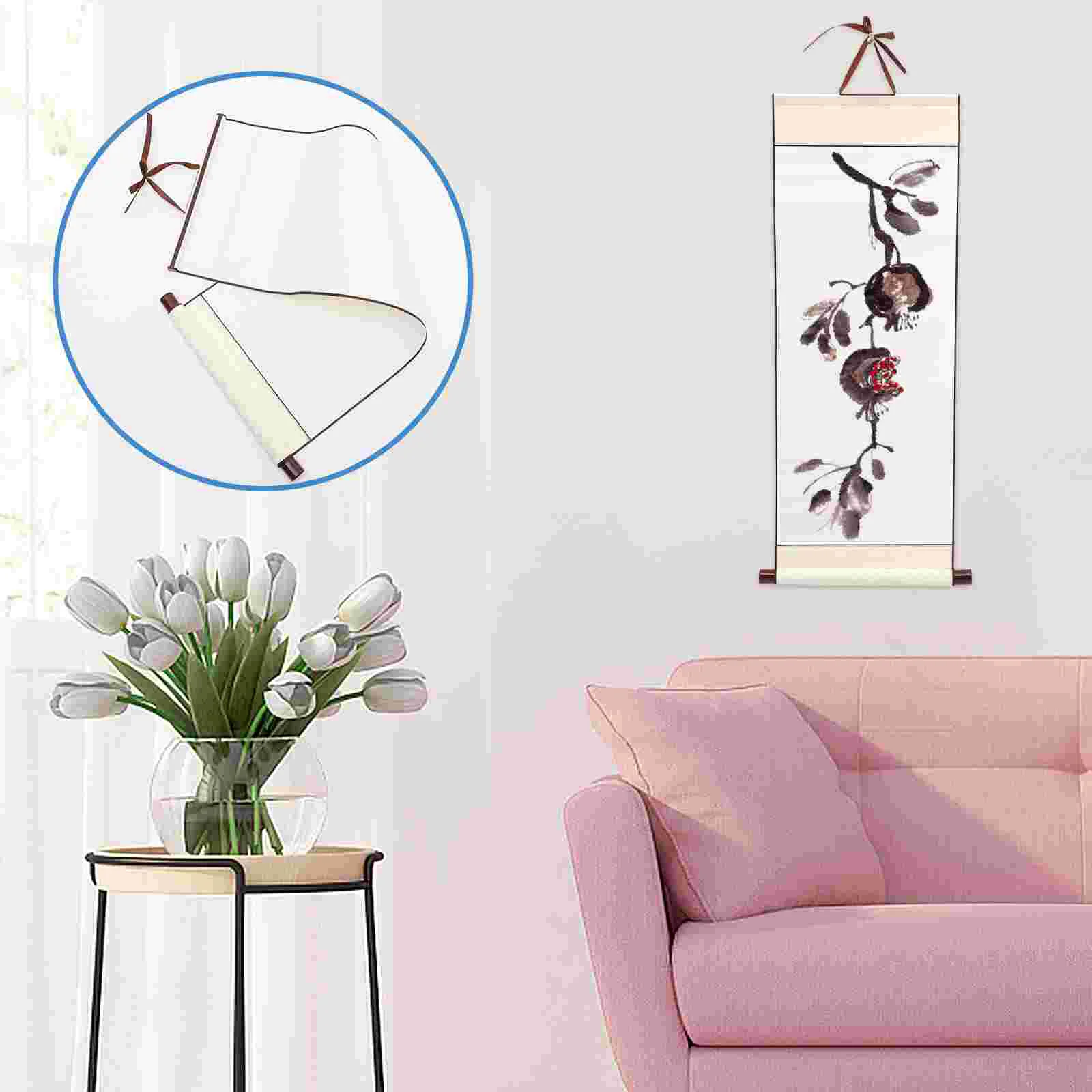 

Scroll Blank Hanging Paper Chinese Calligraphy Accessory Painting Supply Practicing Wall