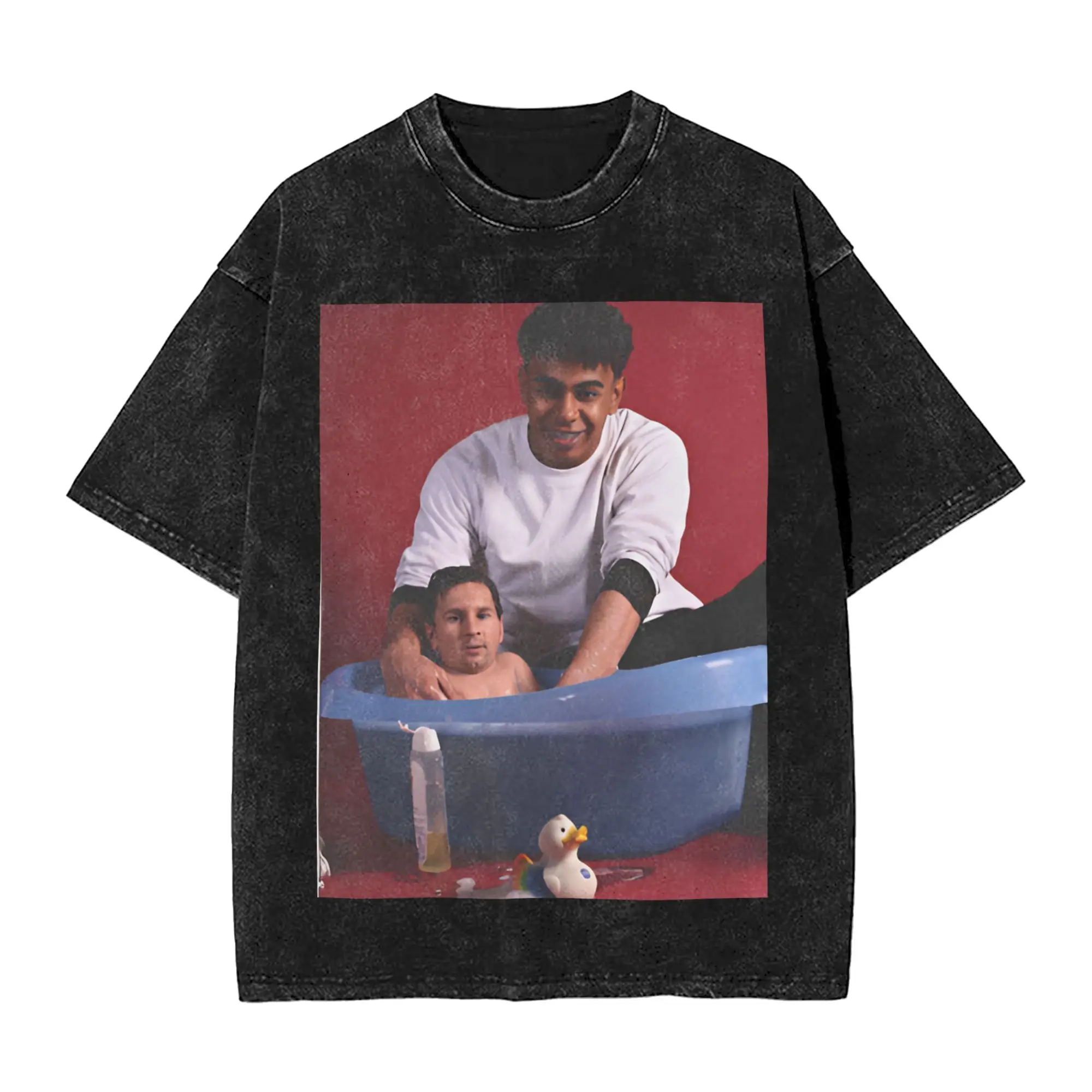Messies & Yamals Take a Bath T Shirts Hip Hop Washed 100% Cotton High Street T-Shirts  Novelty Men Women Streetwear